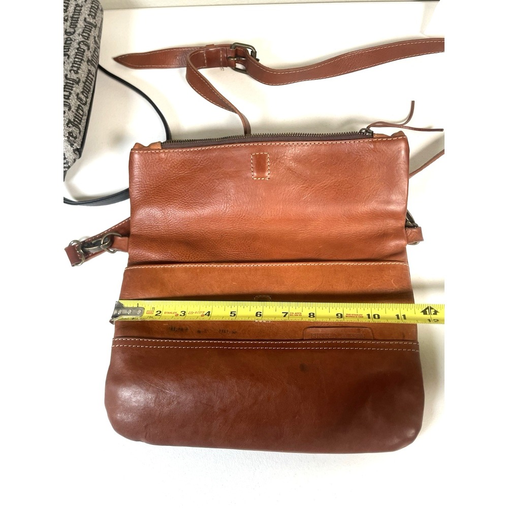 Buffalo Jackson Brown Leather Fold Over Crossbody  Bag Handbag Purse Madison - Picture 13 of 14